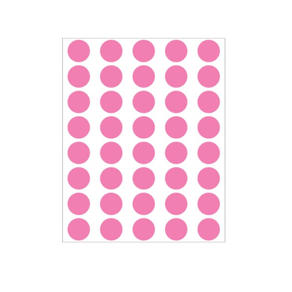 Nevs 1/2" Color Coding Dots Rose - Sheet Form DOT-12M Rose - main